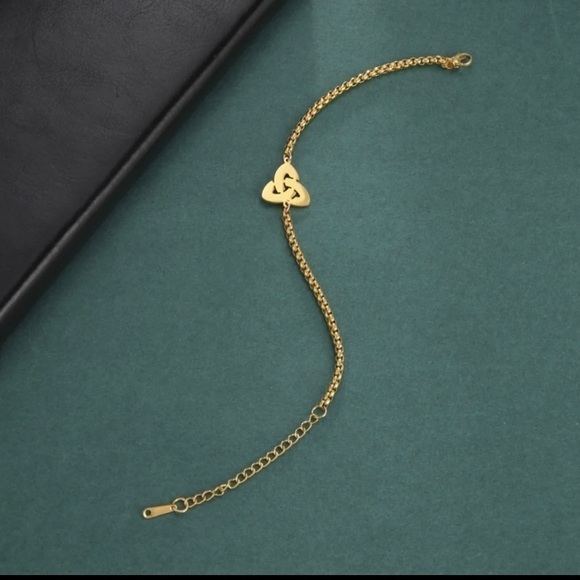 3 For $35 18K Gold Plated Celtic Irish Knot Triquetra Adjustable Bracelet - Picture 3 of 5